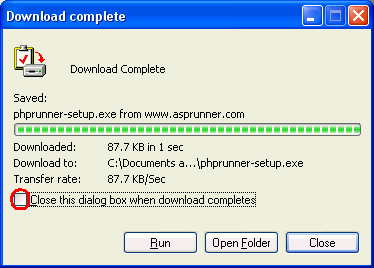 Download progress